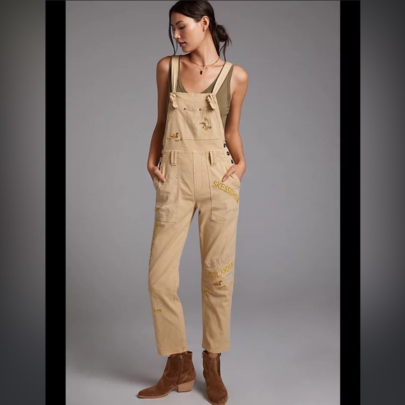 Anthropologie Denim - Pilcro Anthropologie The Wanderer denim overalls khaki women’s size 29